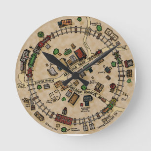 Reloj Redondo Mediano Whistlestop, Tejas