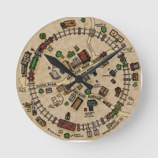 Reloj Redondo Mediano Whistlestop, Tejas