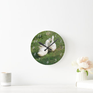 Reloj Redondo Mediano White Ducks Wall Clock