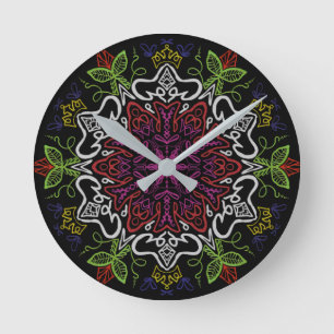 Reloj Redondo Mediano White rosette flower clock