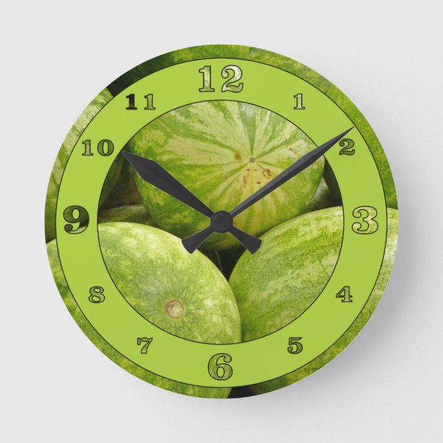 Reloj Redondo Mediano Whole Watermelons Numbered (Anverso)