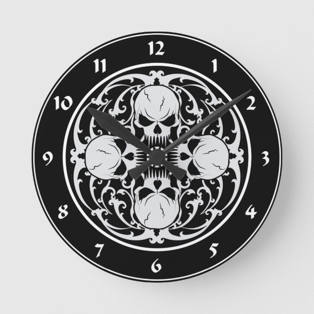 Reloj Redondo Mediano Wicked Skulls (Anverso)