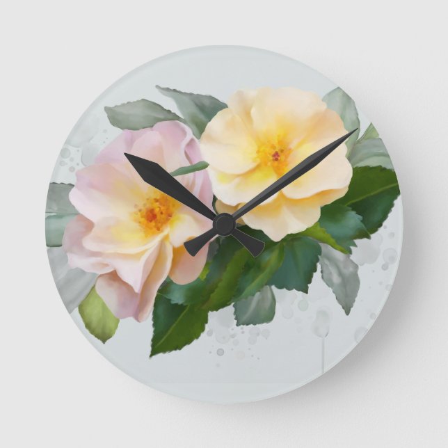 Reloj Redondo Mediano Wild roses (Anverso)