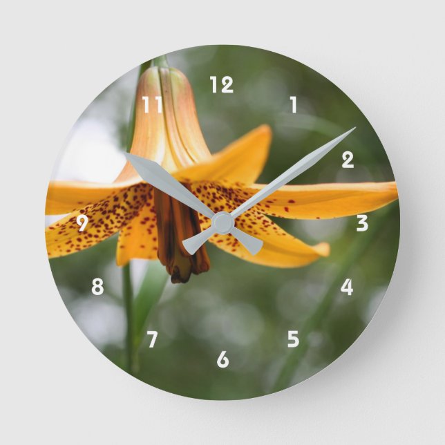Reloj Redondo Mediano Wild Spotted Canadian Lily Flower Nature (Anverso)