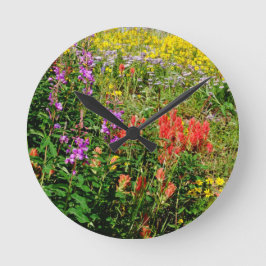 Reloj Redondo Mediano Wildflowers de la montaña rocosa