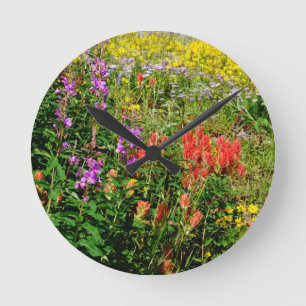 Reloj Redondo Mediano Wildflowers de la montaña rocosa