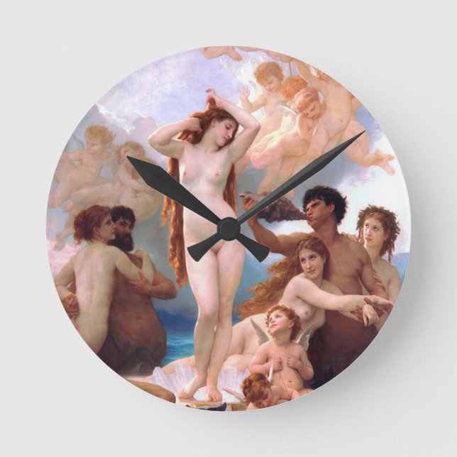 Reloj Redondo Mediano William Bouguereau - El nacimiento de Venus 1879 (Anverso)