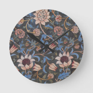 Reloj Redondo Mediano William Morris Evenlode Arte Textil Floral