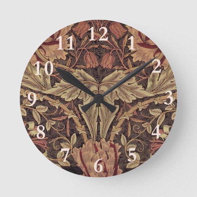 Reloj Redondo Mediano William Morris Honeysuckle English Floral Design (Anverso)