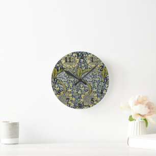 Reloj Redondo Mediano William Morris Kennet Floral Wallpaper Blue