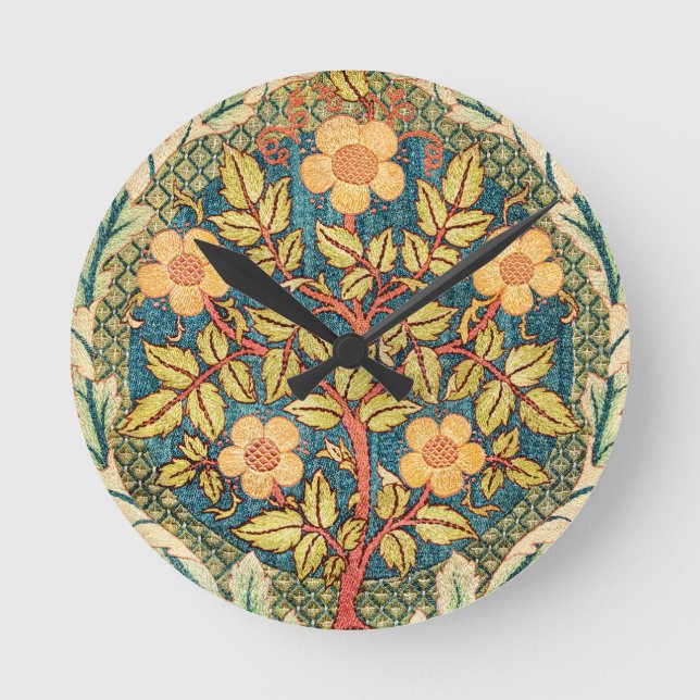 Reloj Redondo Mediano William Morris Rosa Wreath  (Anverso)