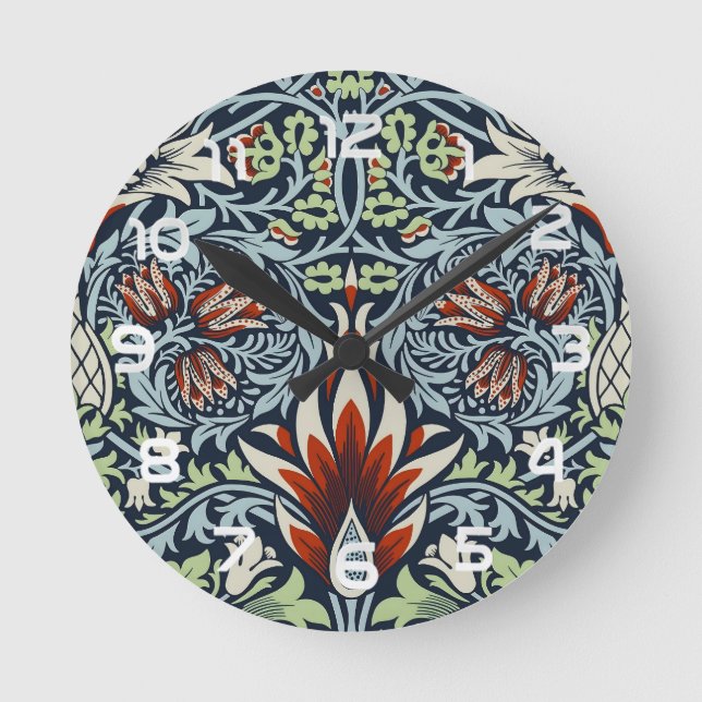 Reloj Redondo Mediano William Morris Snakeshead Floral Classic Botanical (Anverso)