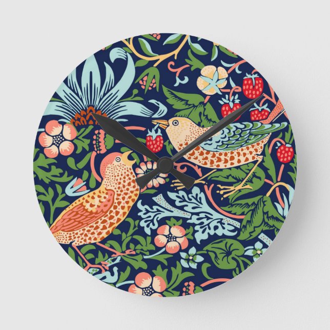 Reloj Redondo Mediano William Morris Strawberry Thief (Anverso)