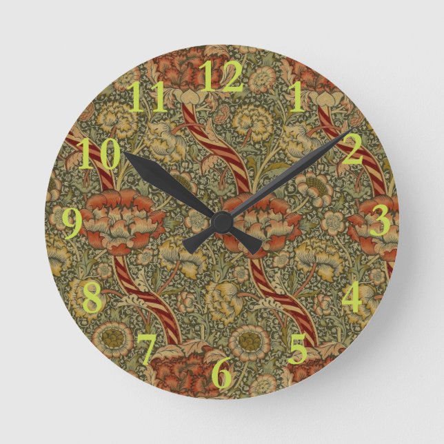 Reloj Redondo Mediano William Morris Wandle English Floral Design (Anverso)