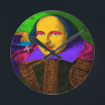 Reloj Redondo Mediano William Shakespeare Pop Art<br><div class="desc">William Shakespeare (1564-1616) era un poeta,  dramaturgo y actor inglés,  ampliamente considerado como el mejor escritor en inglés</div>