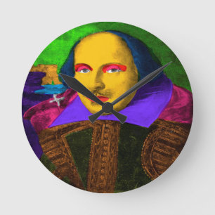 Reloj Redondo Mediano William Shakespeare Pop Art