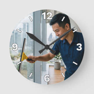 Reloj Redondo Mediano Window Cleaner Office Decor