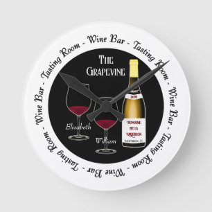 Reloj Redondo Mediano Wine Bar and Tasting Room Wall Clock