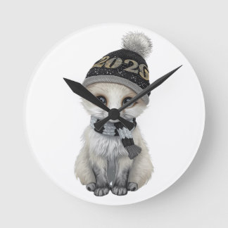 Reloj Redondo Mediano Winter Cutie 2026 Wall Clock – Cute Winter Animal 