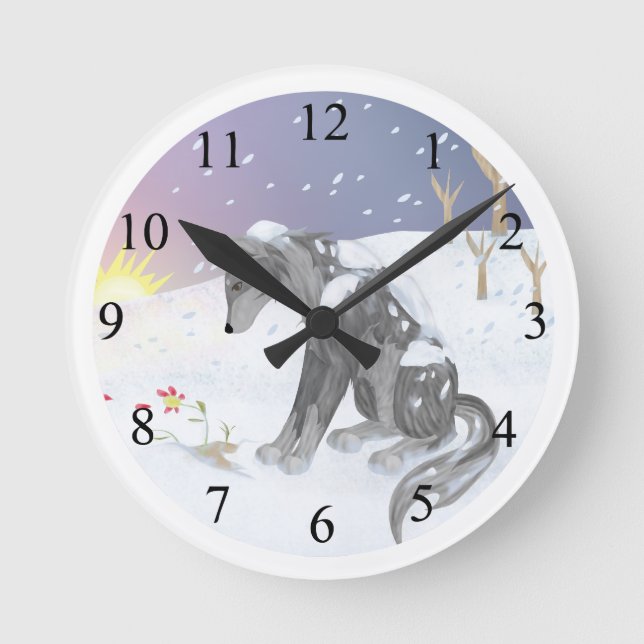 Reloj Redondo Mediano Winter Wolf (Anverso)