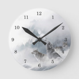Reloj Redondo Mediano Winter Wolf Howling in Snow
