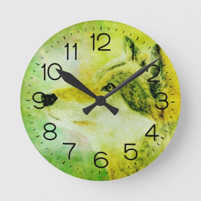 Reloj Redondo Mediano Wolf Clock (Anverso)
