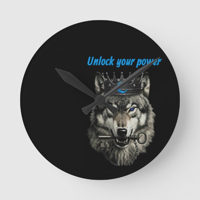 Reloj Redondo Mediano wolf king unlock your power (Anverso)