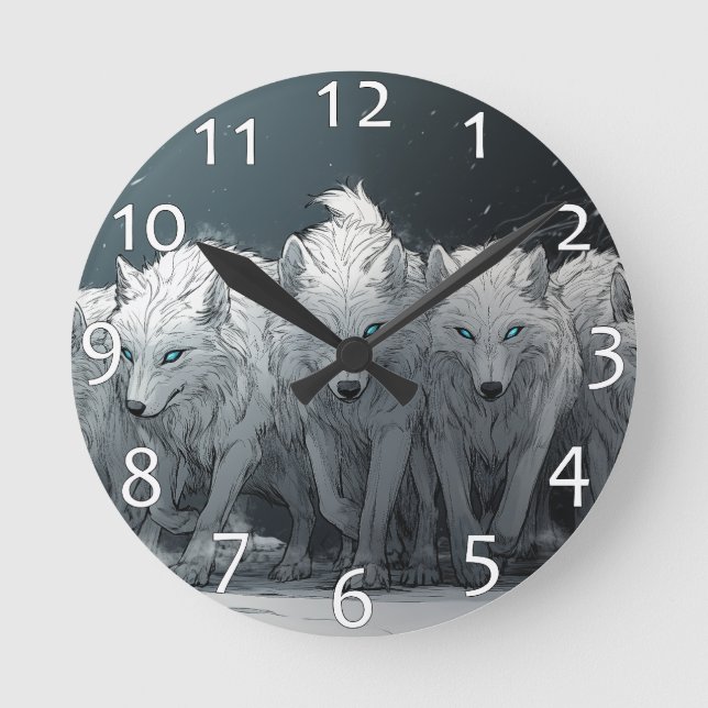 Reloj Redondo Mediano Wolf Pack (Anverso)