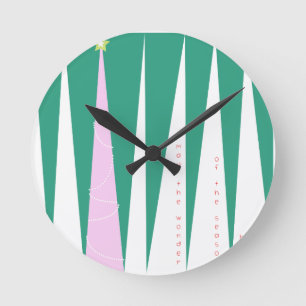 Reloj Redondo Mediano Wonder of the Season Christmas Tree