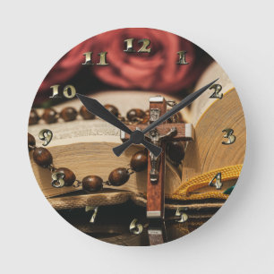 Reloj Redondo Mediano Wooden Rosary with Jesus on Cross