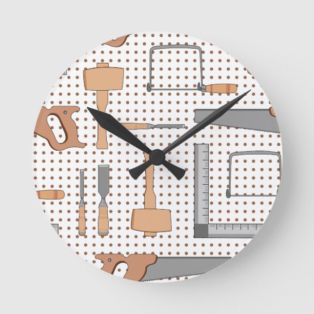 Reloj Redondo Mediano Woodshop (Anverso)