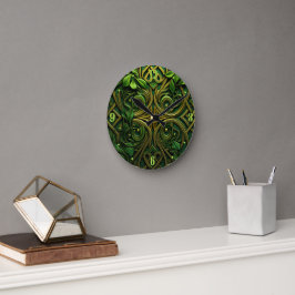 Reloj Redondo Mediano Wreath verde