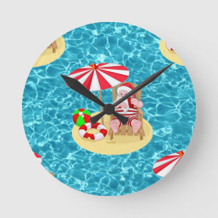 Reloj Redondo Mediano xmas beach santa claus