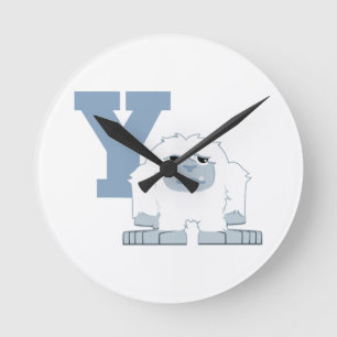 Reloj Redondo Mediano Y is for Yeti Cute Cartoon Yeti Monster