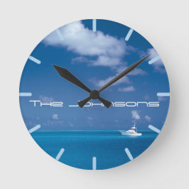 Reloj Redondo Mediano Yachando al azul