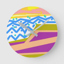 Reloj Redondo Mediano Yate amarillo amarillo rosa morado