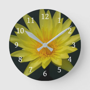 Reloj Redondo Mediano Yellow Lotus Waterlily