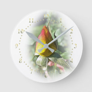 Reloj Redondo Mediano yellow pink rosebud
