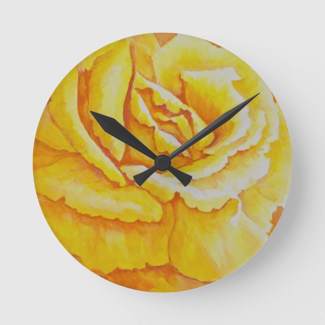 Reloj Redondo Mediano Yellow Rose (Anverso)