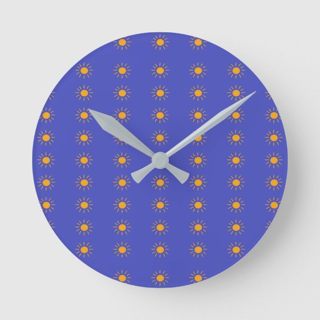 Reloj Redondo Mediano Yellow sun pattern (Anverso)