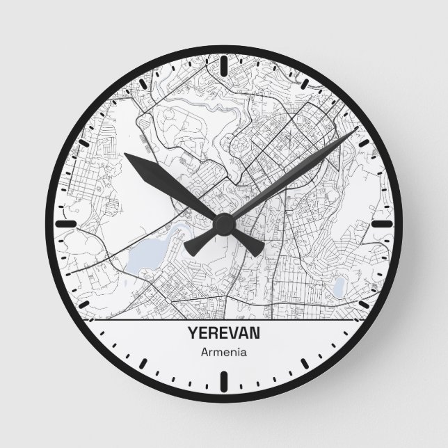 Reloj Redondo Mediano Yerevan  Clock City Line Art (Anverso)