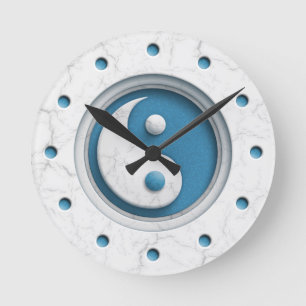 Reloj Redondo Mediano Yin de mármol Yang