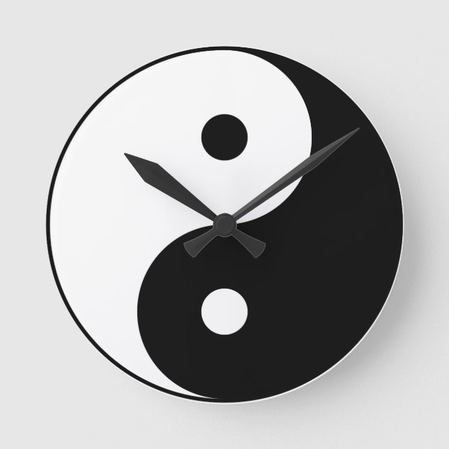 Reloj Redondo Mediano Yin y yang (yin-yang, yin yang, 陰 陽). (Anverso)
