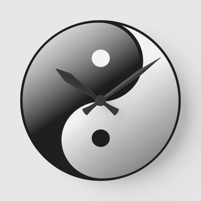 Reloj Redondo Mediano Yin Yang (Anverso)