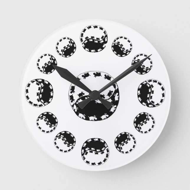 Reloj Redondo Mediano yin yang donkey clock (Anverso)