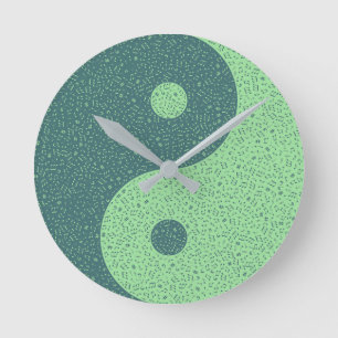 Reloj Redondo Mediano Yin Yang Music Notes
