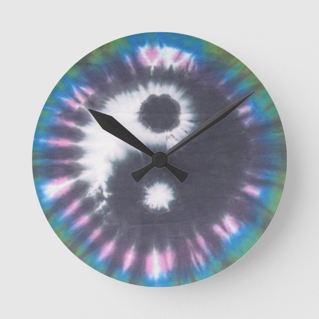 Reloj Redondo Mediano Yin Yang Tie Dye (Anverso)