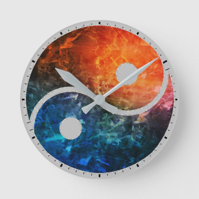 Reloj Redondo Mediano Yin Yang Wall Clock (Anverso)