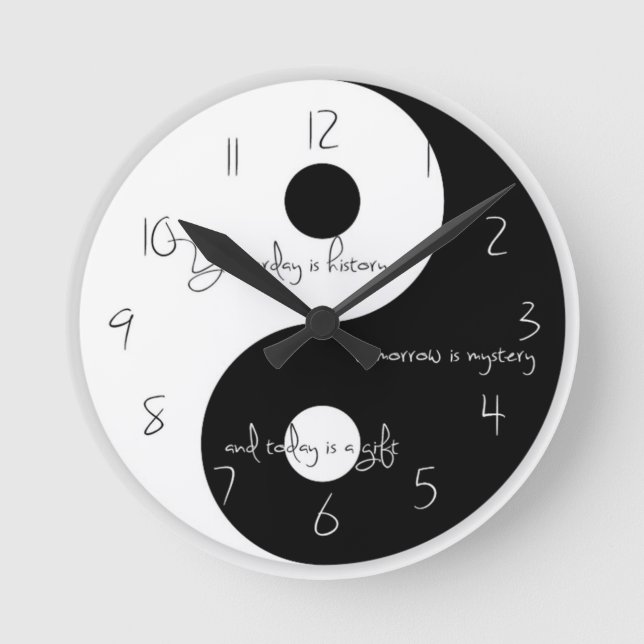 Reloj Redondo Mediano Ying and yang clock (Anverso)