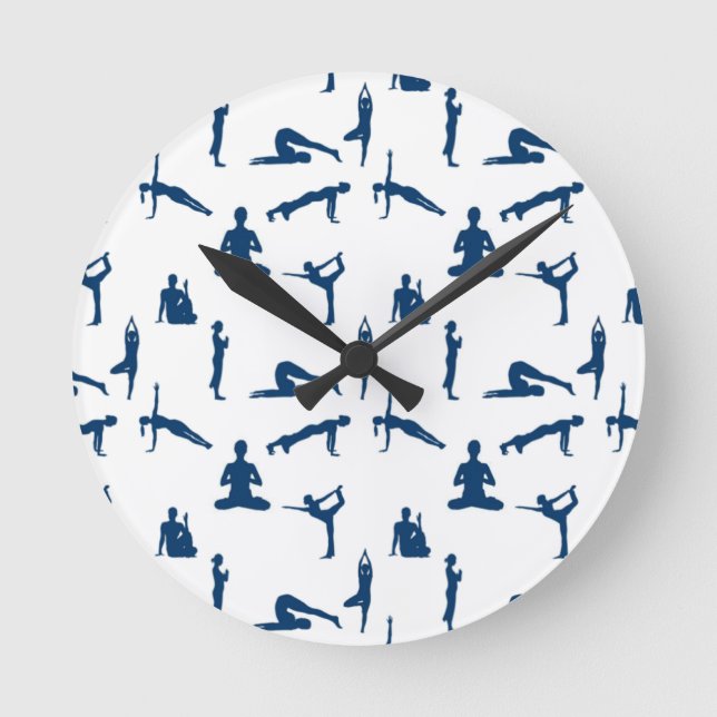 Reloj Redondo Mediano Yoga Poses (Anverso)